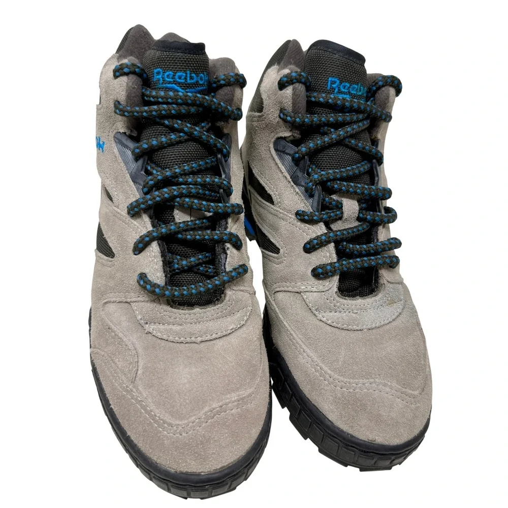 Vintage Reebok RA 308 WFC Men's 7 Grey Blue Suede Trail Hiking Boots Retro 90s